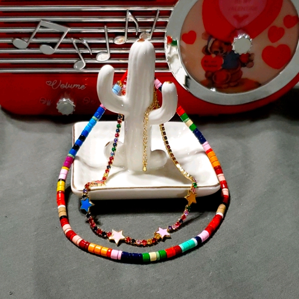 Two Multicolored Chokers - image 1